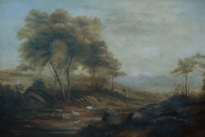 Oil Painting landscape 1 before picture restoration Myton Gallery Hull 400
