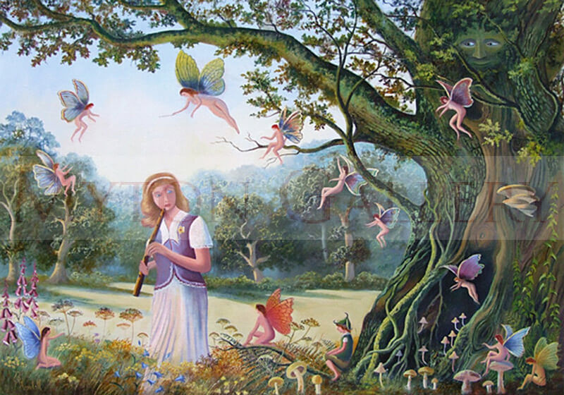 Fairies and girl picture by artist Bruce Kendall