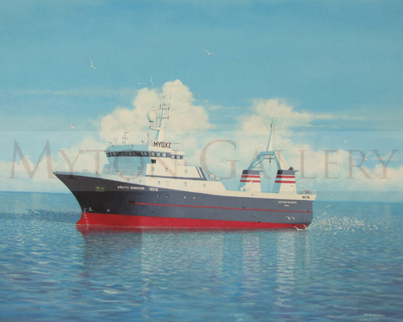 painting of hull factory trawler arctic warrior H176