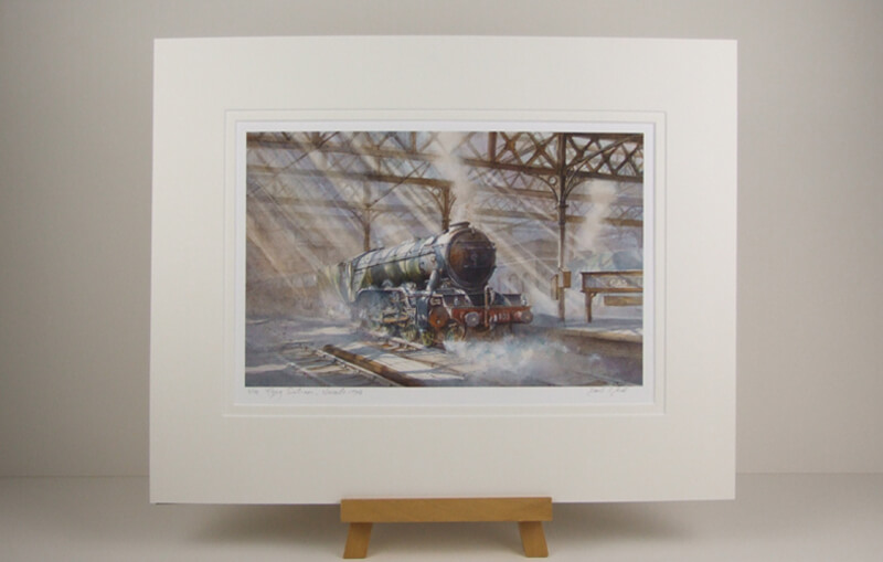 Flying Scotsman steam train picture by artist David Bell