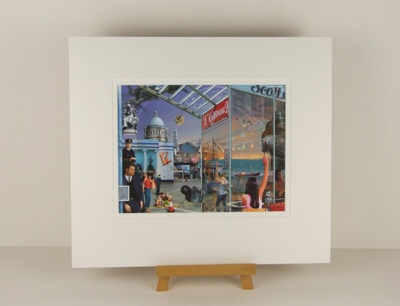 Hull Central picture by artist Gary Saunt mounted for sale
