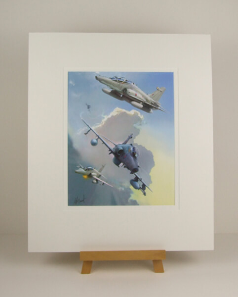 Hawk jet plane print by Gary Saunt mounted for sale