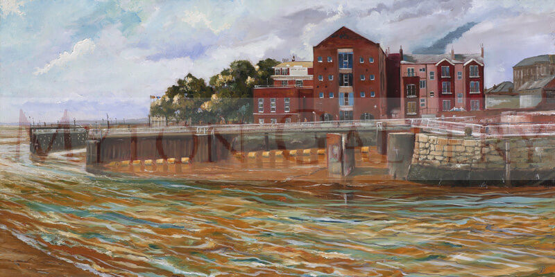 Victoria Pier, Hull original painting by artist John Brine