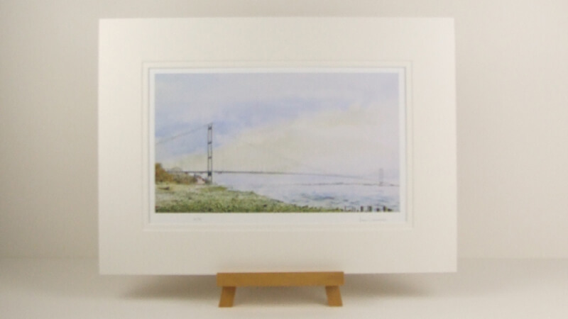 Humber Bridge Looking East picture by John Gledhill mounted for sale