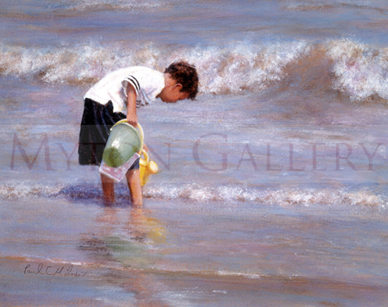 Filling the Pool picture of a boy paddling in the sea by Paul Milner