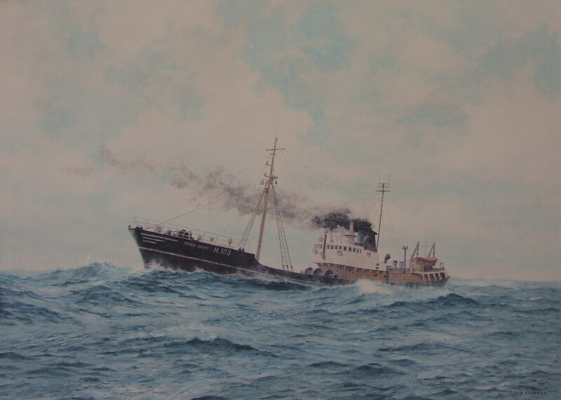 Peter Scott H103 trawler painting at Myton Gallery Hull