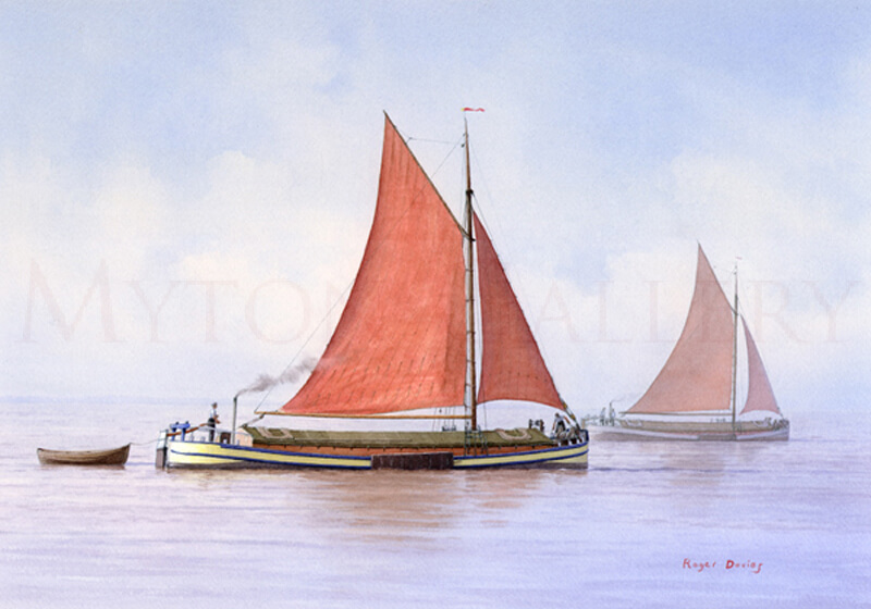 Humber Barge Ivie picture by marine artist Roger Davies