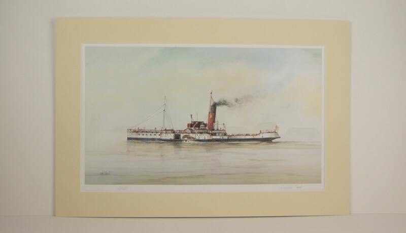 Wingfield Castle humber ferry picture by artist David Bell mounted for sale